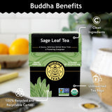 Buddha Teas - Organic Sage Leaf Tea - Herbal Tea - With Vitamins & Minerals - Clean Ingredients - Caffeine Free - OU Kosher - 18 Bleach-Free Tea Bags