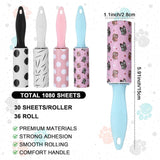 36 PCS Mini Lint Roller 1080 Sheets Rollers for Pet Hair Extra Sticky Travel Size Pet Hair Remover Compact Lint Roller for Clothes Portable Sticky