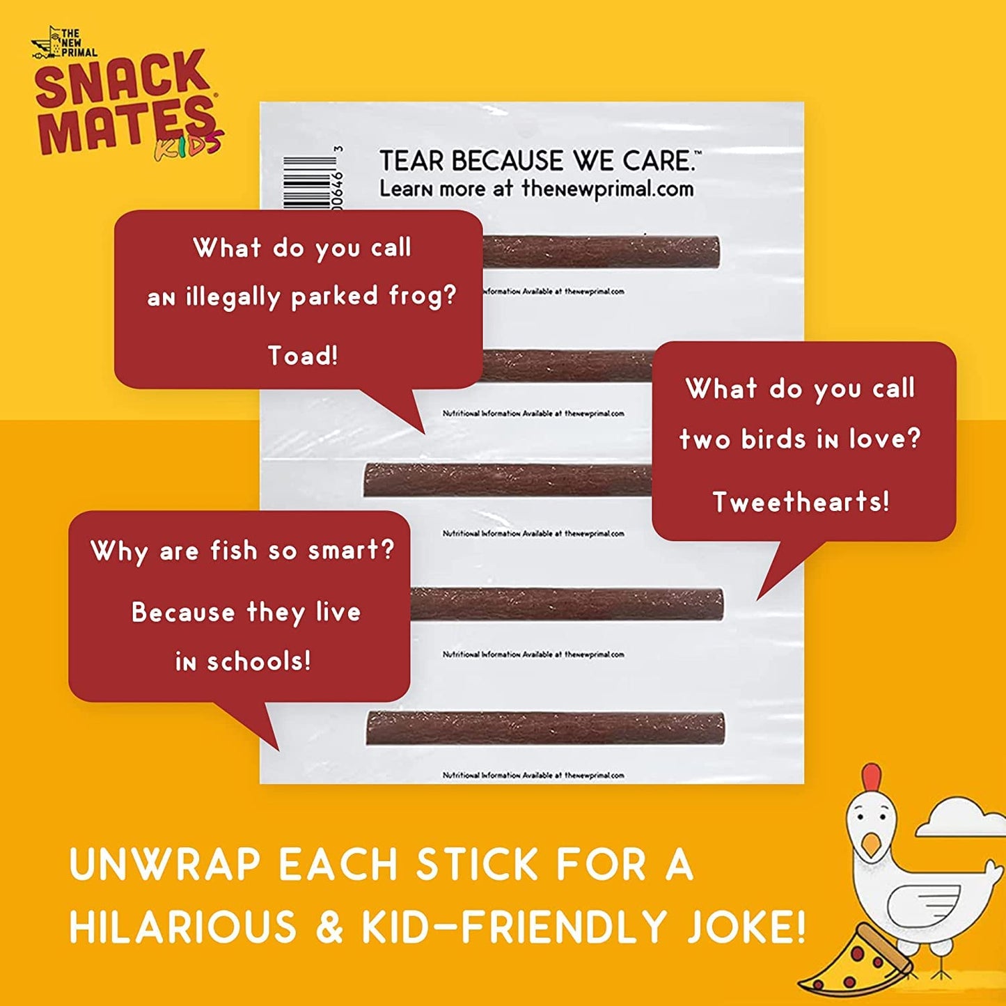 Snack Mates by The New Primal, Chicken Pizza Meat Stick, All Natural Chicken, High Protein and Low Sugar Kids Snack, Certified Paleo, Certified Gluten