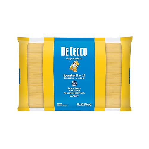 De Cecco Pasta, Spaghetti, No.12, 5 Pound (Pack of 4)