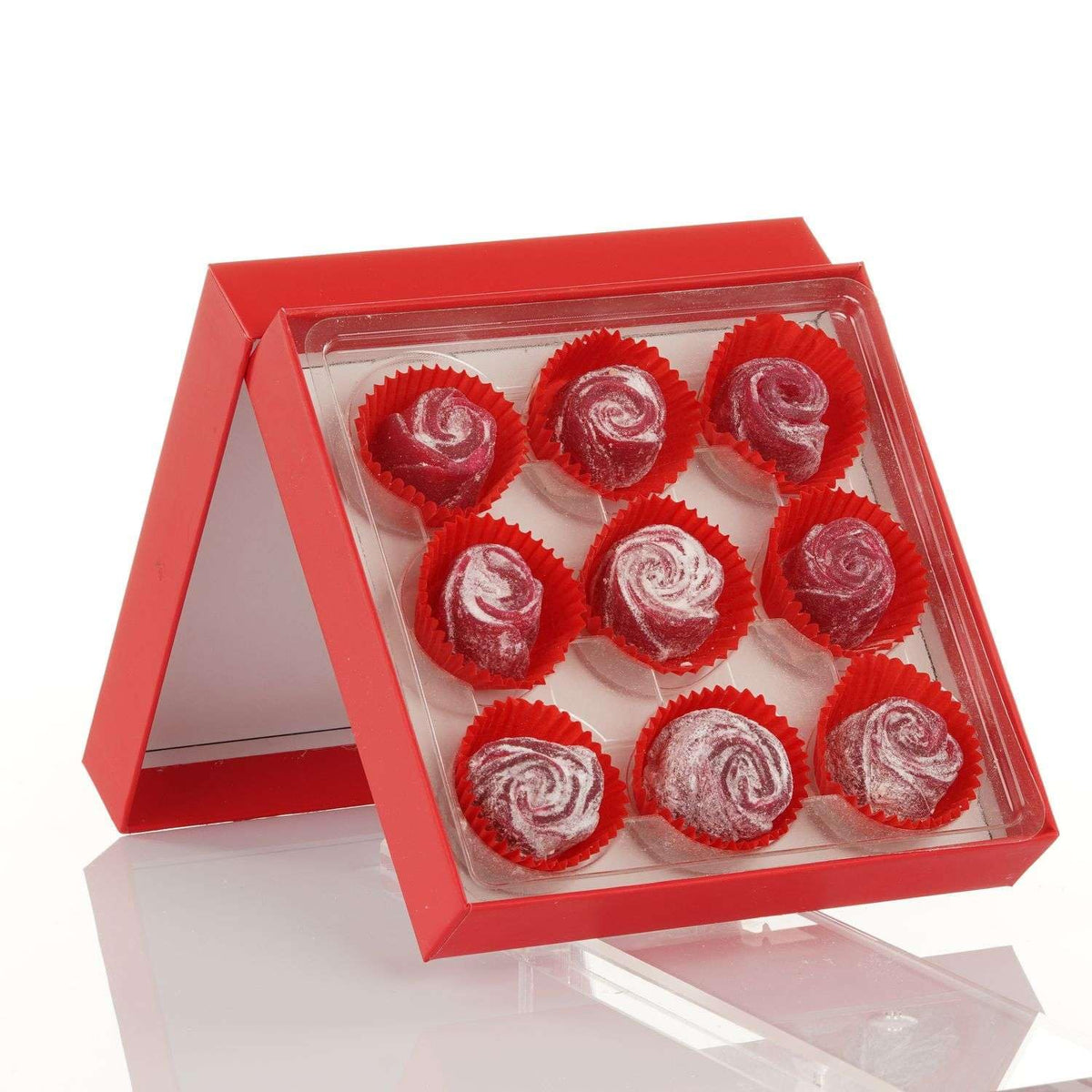 Lezzet, Handmade Rose Turkish Delight, Traditional Lokum, 9 Pieces, Premium Lokum with Real Rose Flavor with Gift Box, 5.82 oz (165g)