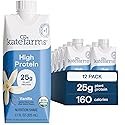 KATE FARMS Organic High Protein Vanilla Nutrition Shake, 25g Protein, 6g Fiber, 27 Vitamins and Minerals, 0g Sugar, Protein Drink, 11 oz (12 Pack)