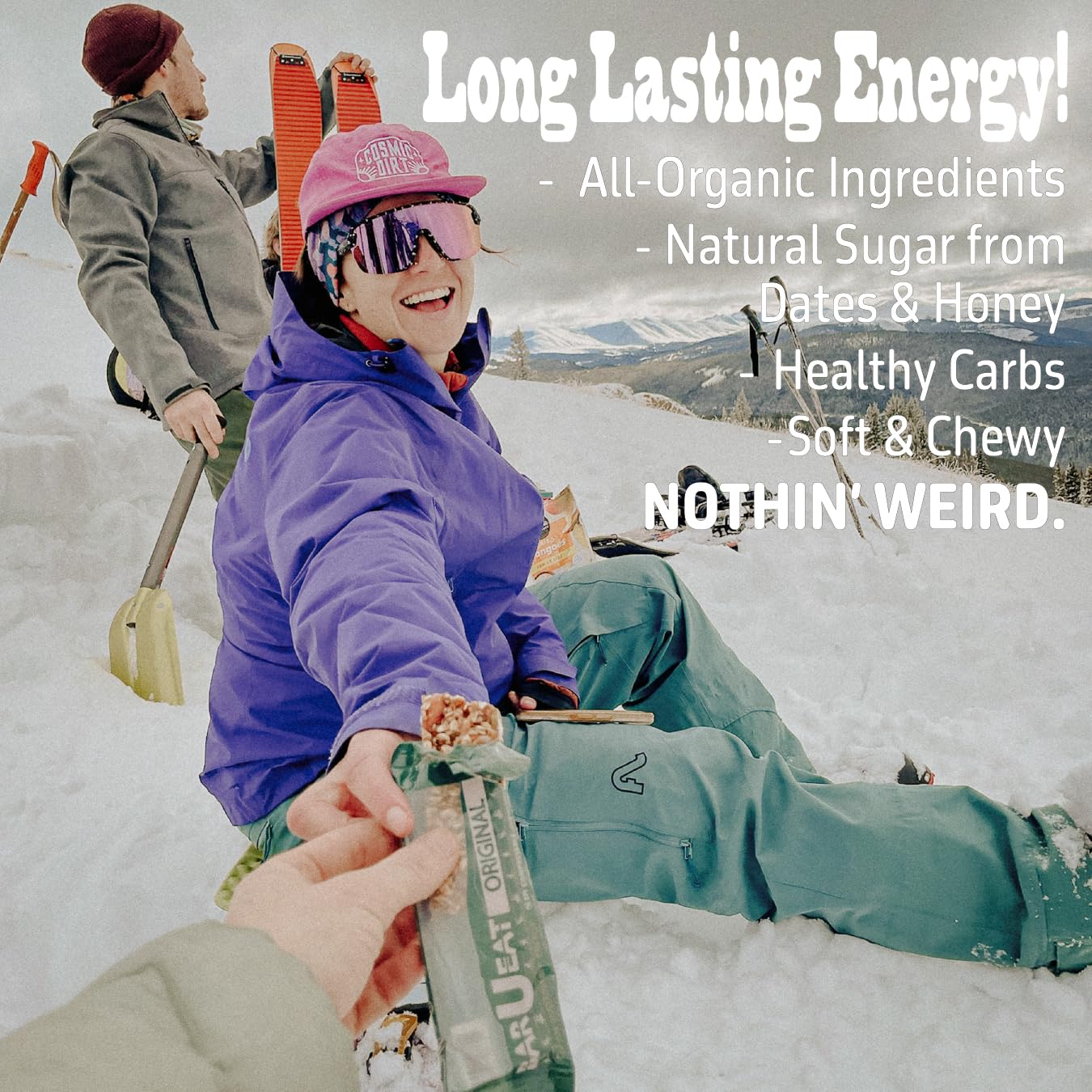 BAR-U-EAT Gluten-Free, Organic, Soft & Chewy Energy Bar. Real Food | Seed Oil Free | No Artificial Sugar | Compostable Packaging | Healthy Snacks