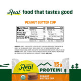 Kate’s Real Food Organic Protein Bars - (Peanut Butter Cup, 2.2 oz, Pack of 12) - Plant Based Protein Bars - Gluten Free, Soy Free, Non GMO, Whole