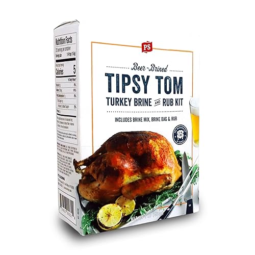 PS Seasoning Tipsy Tom Ultimate Turkey Brine and Rub Kit - Complete Beer-Brined Turkey Prep Kit for Smoking or Frying with Brine Mix, Brining Bag