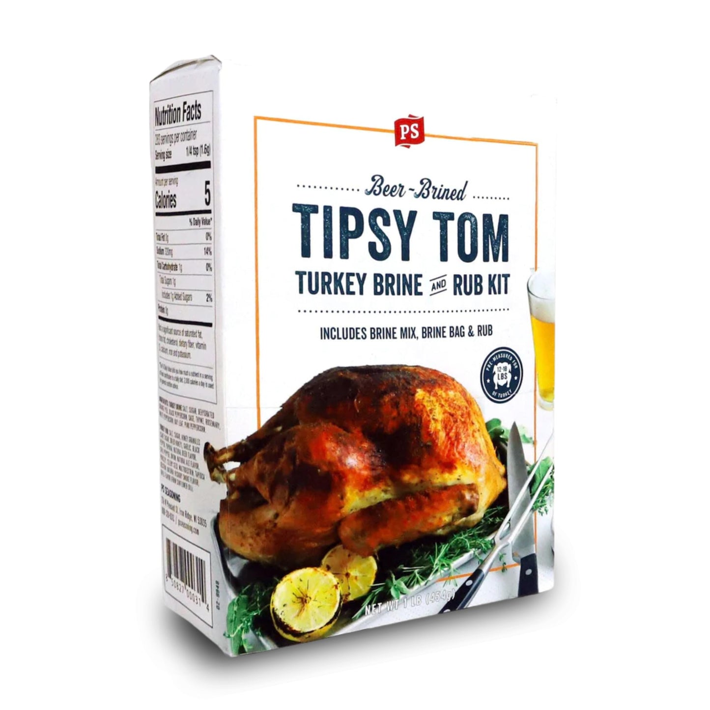 PS Seasoning Tipsy Tom Ultimate Turkey Brine and Rub Kit - Complete Beer-Brined Turkey Prep Kit for Smoking or Frying with Brine Mix, Brining Bag