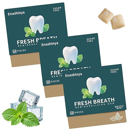 Remineralizing Gum-with Xylitol Hydroxyapatite Nano,Handcrafted Sugar-Free Frankincense Mint Gum, Sugar Aspartame Plastic Dye Gluten Free,Daily Oral