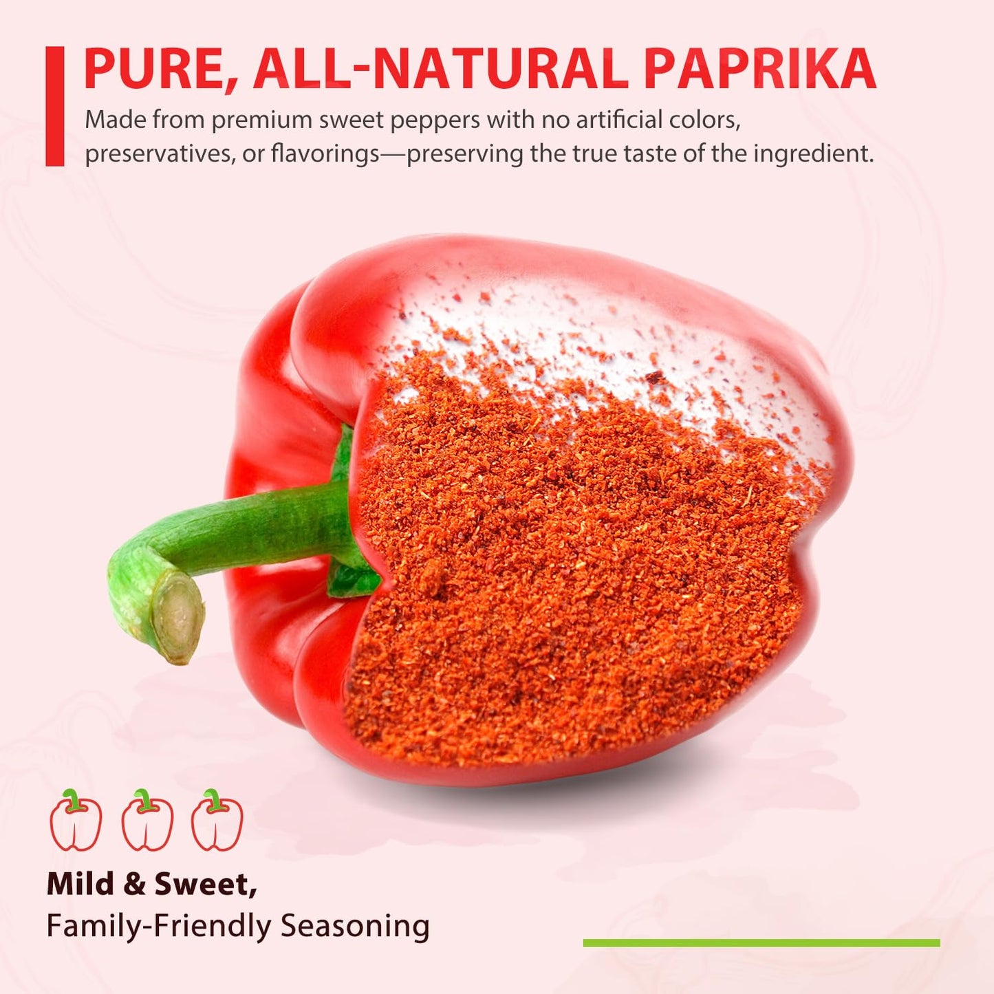 Soeos Paprika Powder, 16 oz (Pack of 1), Sweet Paprika Seasoning for Marinade, Cooking, Grilling, Dipping, Perfect for Chicken, Pork, Beef