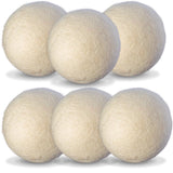OxGord Chemical-Free Anti-Static Wool Dryer Balls for Laundry - Organic Reusable Natural Fabric Softener - 6-Pack