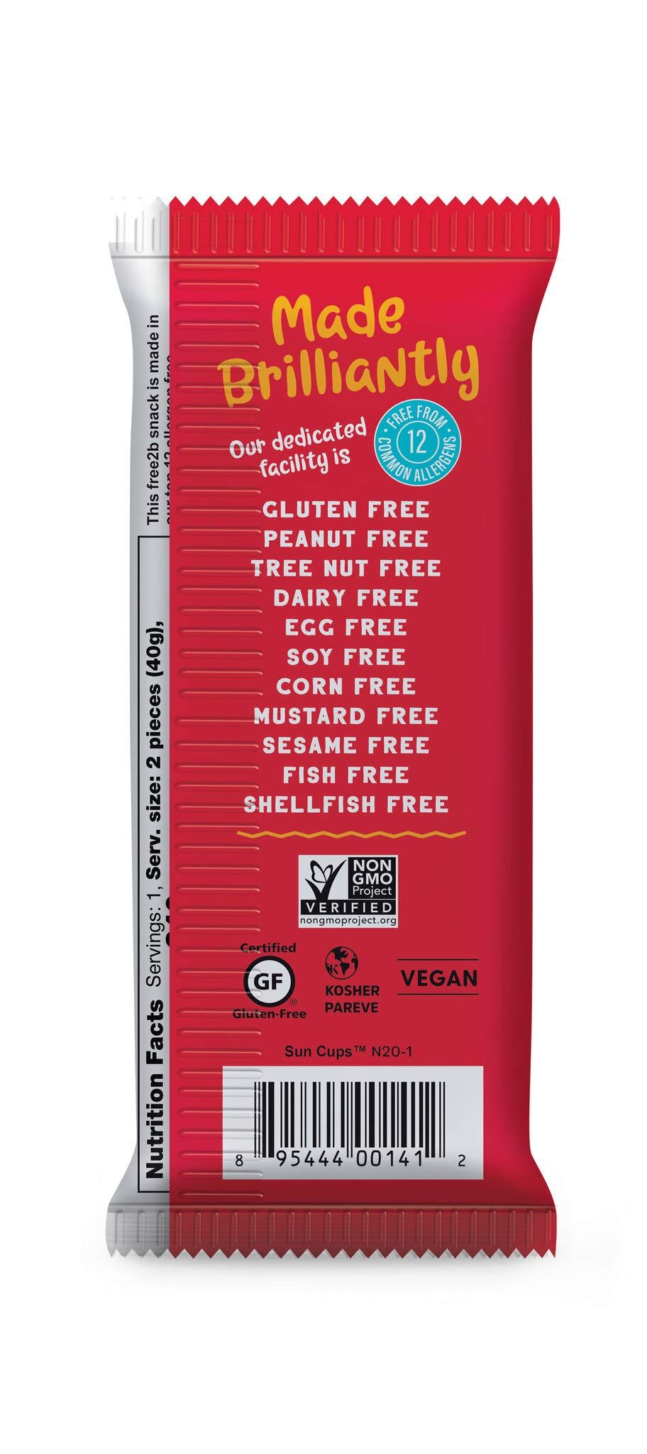 Free 2b Dark Chocolate Sun Cups Gluten-Free, Dairy-Free, Nut-Free and Soy-Free -2-Cup Package (Pack of 1)
