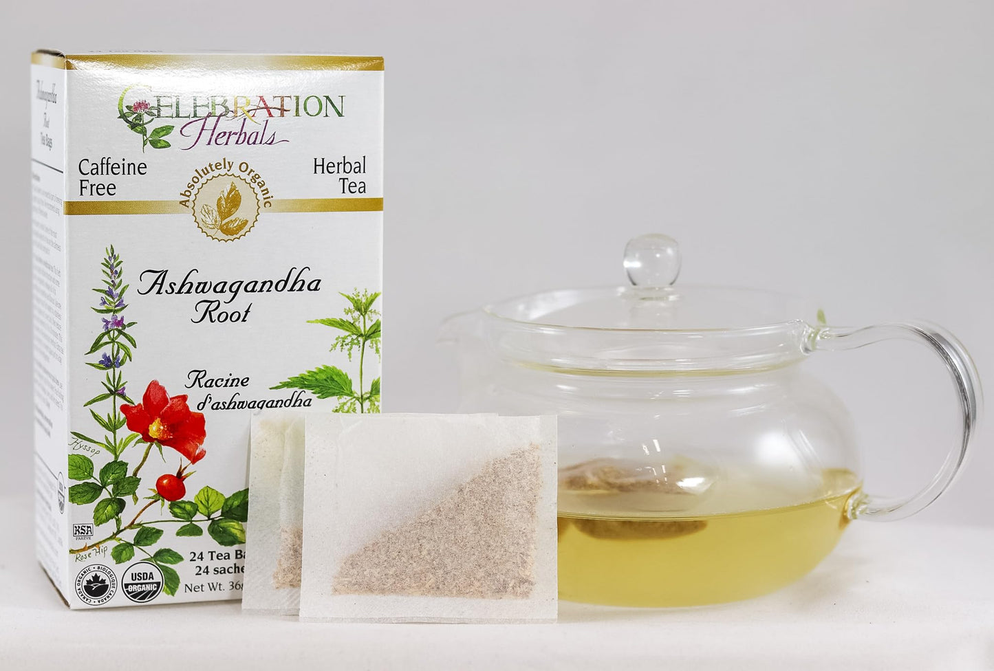 Celebration HERBALS Ashwagandha Root Organic 24 Bag, 0.02 Pound