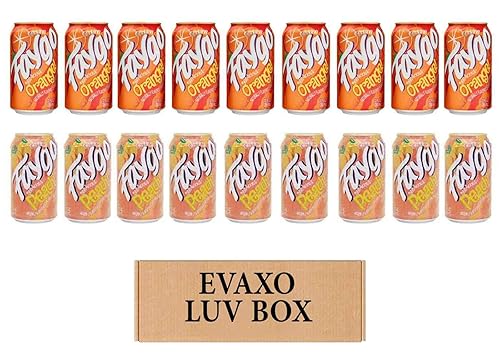LUV BOX- variety Faygo naturally flavored soda cans 12 oz. pack of 18 , faygo ORANGE , faygo peach.by evaxo