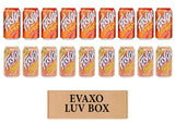 LUV BOX- variety Faygo naturally flavored soda cans 12 oz. pack of 18 , faygo ORANGE , faygo peach.by evaxo