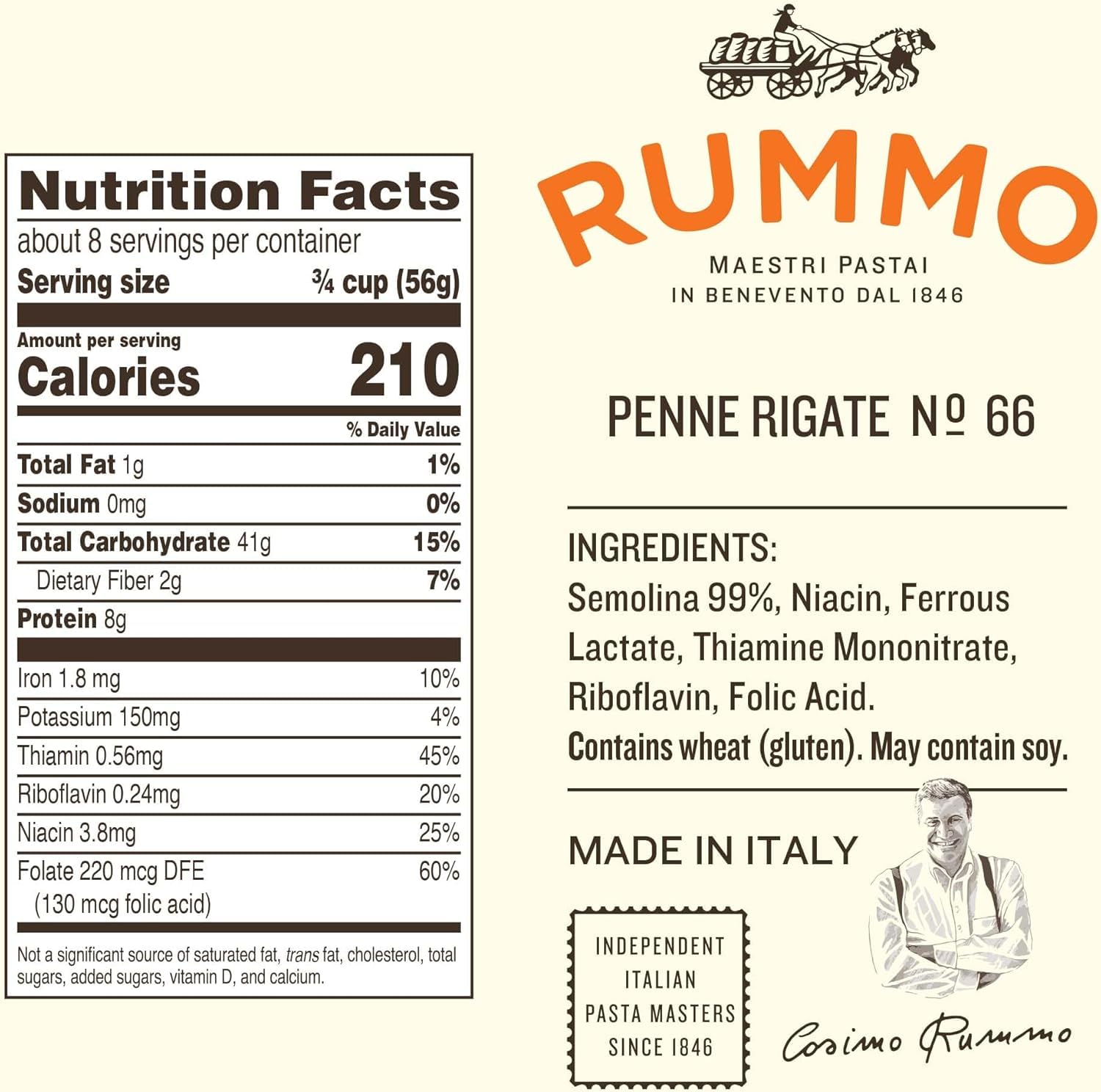 Rummo Pasta Variety Pack - Spaghetti Noodles, Fusilli, Penne Rigate, Farfalle, Ziti, Made with Semolina Flour, Pasta from Italy - 16 Ounce (Pack of 5)