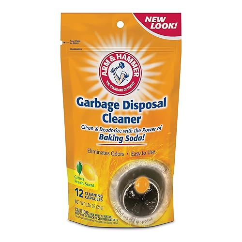 Arm & Hammer 12-Count Sink Garbage Disposal Cleaner, Freshener & Deodorizer Capsules Citrus Scent, with Power of Baking Soda