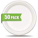 Green Earth - Natural Bagasse (Sugarcane Fiber) Tree Free 10" Paper Plate / Biodegradable / Compostable (50 Counts Disposable Plates?