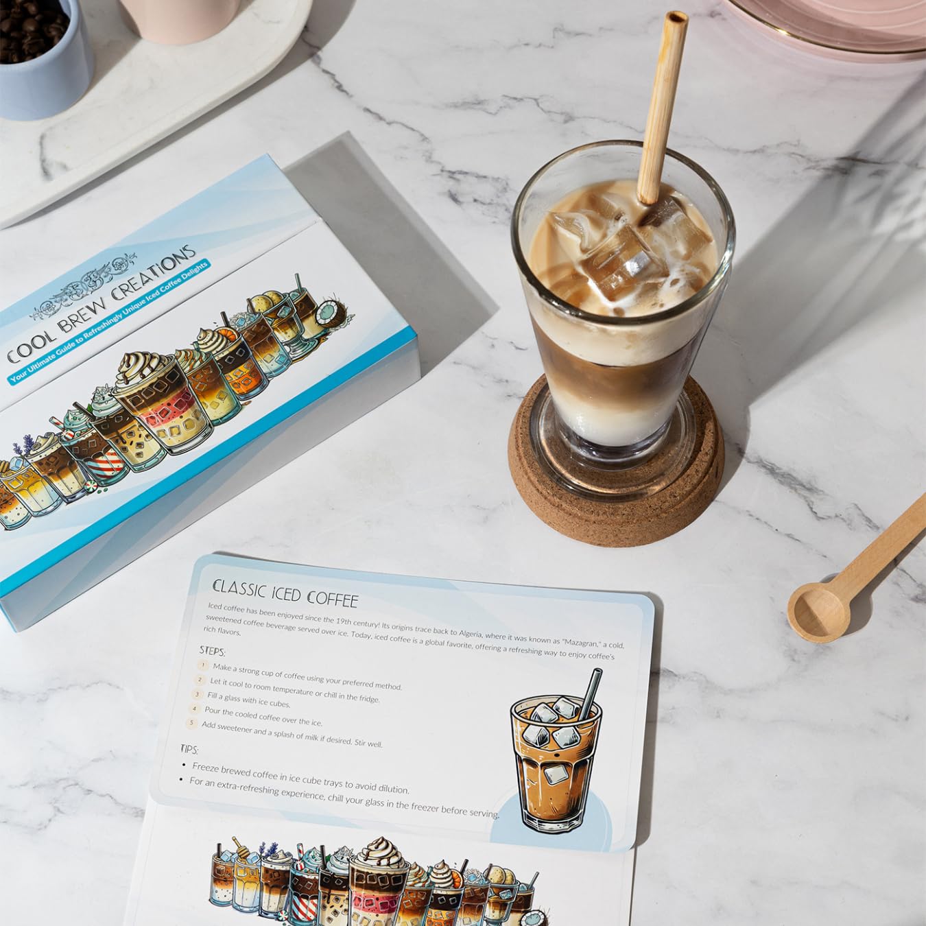 Cool Brew Creations: Iced Coffee Recipe Cards - Barista-Quality, Easy Iced Coffee Recipes - Customizable, Includes Dairy & Non-Dairy Options - Perfect