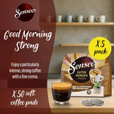 Senseo Good Morning Strong XL Coffee Pods, 50 Count (5 Packs of 10), Intense Dark Roast Breakfast Coffee Soft Pods for Pelecom Coffee Maker, Good