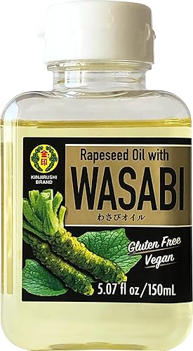 Kinjirushi Gourmet Wasabi Oil (Rapeseed Oil) (5.07 oz) Poke, Spicy, Umami, Dashi, Ramen, Soba, Udon, Ceviche, Noodles, Salads, Dressings, Carpaccio