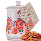 Dried Whole hot Chili Peppers in Italian Handmade Ceramic Jar, Herb, Spice & Seasoning Gifts, ARTIGIANI DEI SAPORI, Product of Italy, Net Weight 0.7
