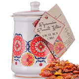 Dried Whole hot Chili Peppers in Italian Handmade Ceramic Jar, Herb, Spice & Seasoning Gifts, ARTIGIANI DEI SAPORI, Product of Italy, Net Weight 0.7
