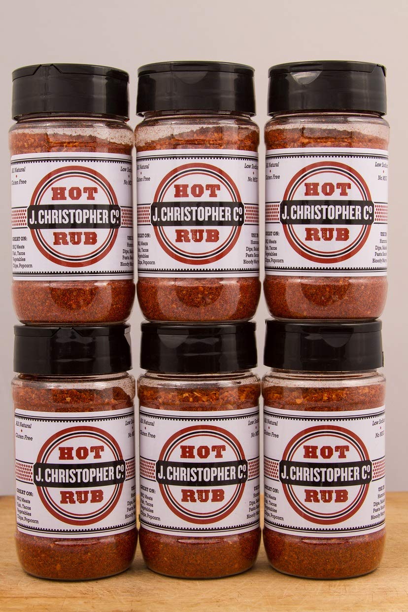HOT Rub 6 Pack All Purpose spice by J Christopher Co. 2% Salt, Keto, No MSG, Non-GMO. A new, unique, spice blend & BBQ Rub. #ItsOKtoRUBIt