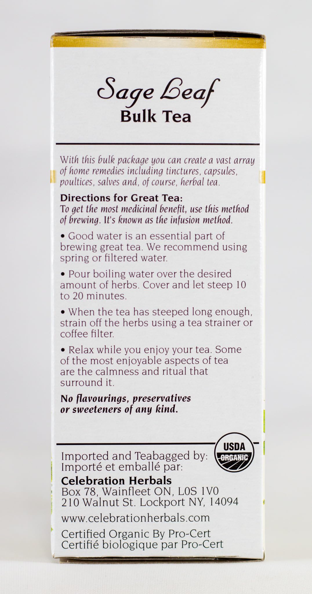 Celebration Herbals Tea Loosepack Herbal Organic Sage Leaf - 35 g