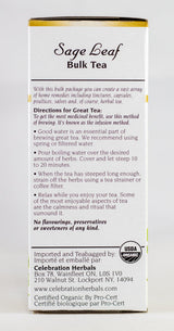 Celebration Herbals Tea Loosepack Herbal Organic Sage Leaf - 35 g