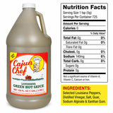 Cajun Chef Green Louisiana Hot Sauce 128 oz, 1 Gallon Mild Green Cayenne Pepper Sauce Made with Louisiana Peppers, Cajun Style Hot Sauce for Gumbo