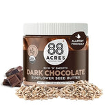 88 Acres Organic Sunflower Seed Butter, Dark Chocolate, 14 oz Jar, 2 Pack, Butter Spread with 5g Plant-Based Protein, Gluten Free, Nut Free, Vegan