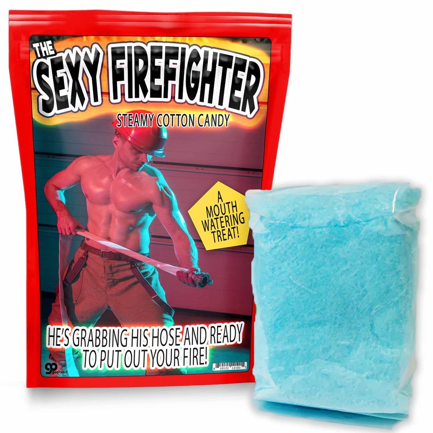 Sexy Firefighter Steamy Cotton Candy - Gourmet Candy Gifts for Women - Hot Fireman Gifts for Friends - Funny Gag Gifts for Ladies Christmas