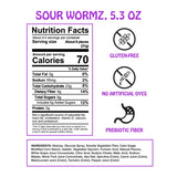 Rotten Sour Gummy Worms - Low Sugar, Low Calorie, 7g Gut-Friendly Prebiotic Fiber and 3g Protein, Gluten Free Candy - 5.3 oz Share Pack [2 Pack]