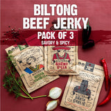 Righteous Felon Biltong Beef Jerky Variety Pack | South African Biltong Snack Packs for Adults | High Protein, Keto-Friendly, Low Sugar | Made