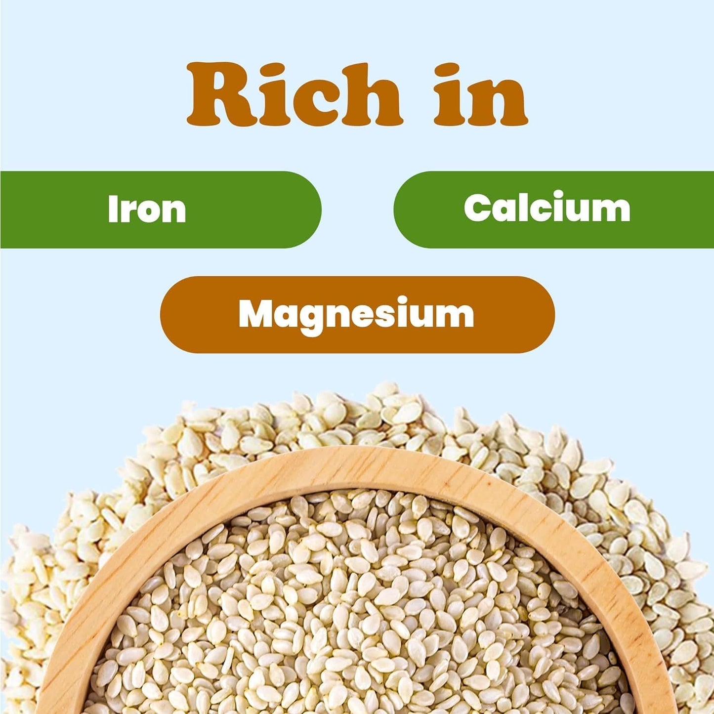 Food to Live Organic Hulled Sesame Seeds, 6 Pounds - Whole Raw White Sesame Seeds, Non-GMO, Kosher, Vegan, Unroasted, Bulk. High in Iron, and Calcium