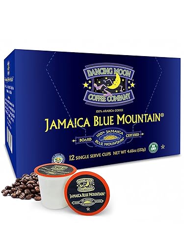 Dancing Moon Coffee Pods - 100% Jamaica Blue Mountain Medium Roast - K-Cup Compatible Keurig Coffee Pods - Small-Batch Crafted, Supports Military
