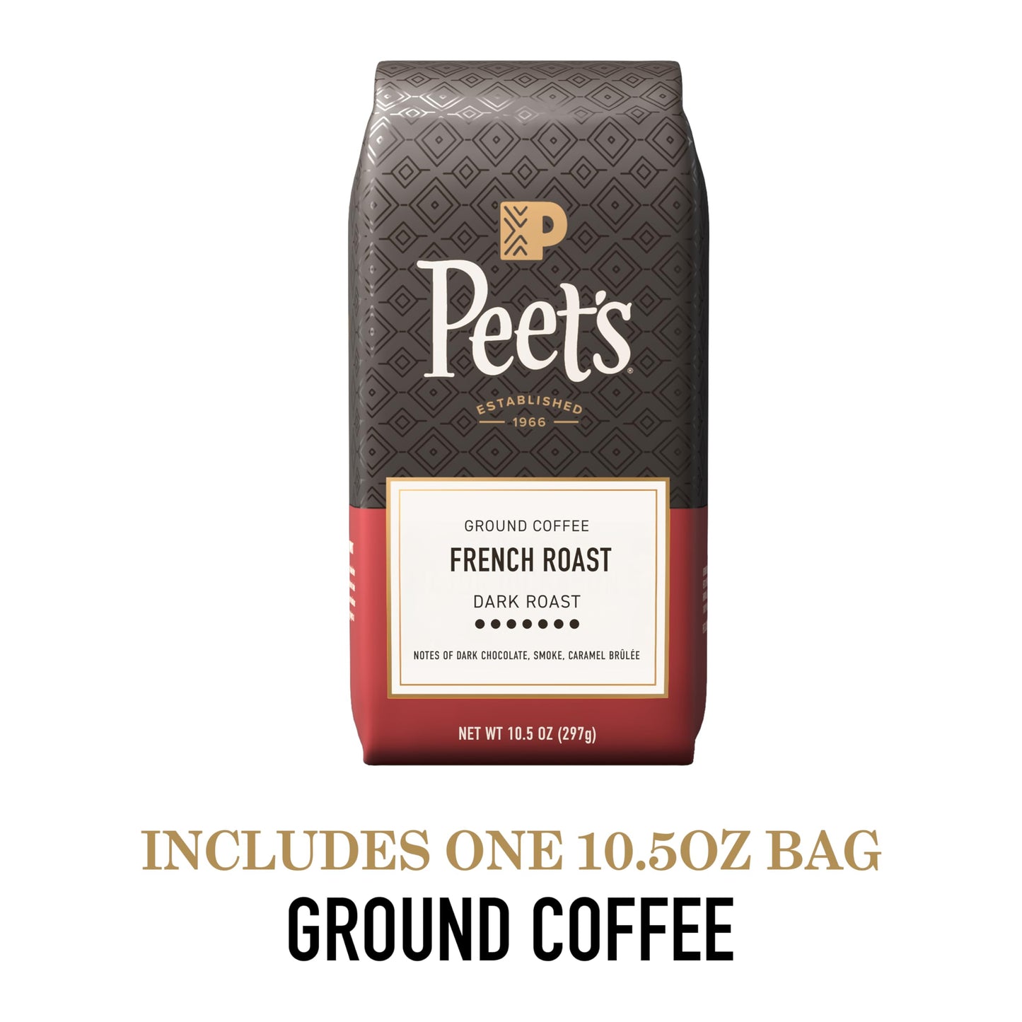 Peet's Coffee, Dark Roast Ground Coffee, 100% Arabica Coffee - French Roast 10.5 Ounce Bag