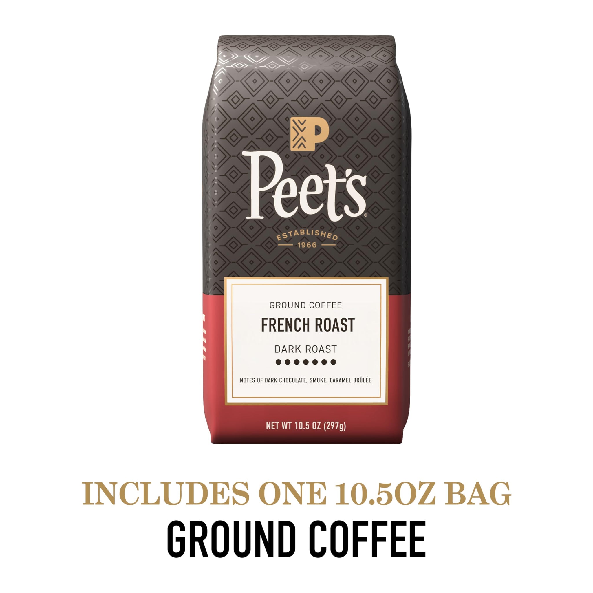 Peet's Coffee, Dark Roast Ground Coffee, 100% Arabica Coffee - French Roast 10.5 Ounce Bag