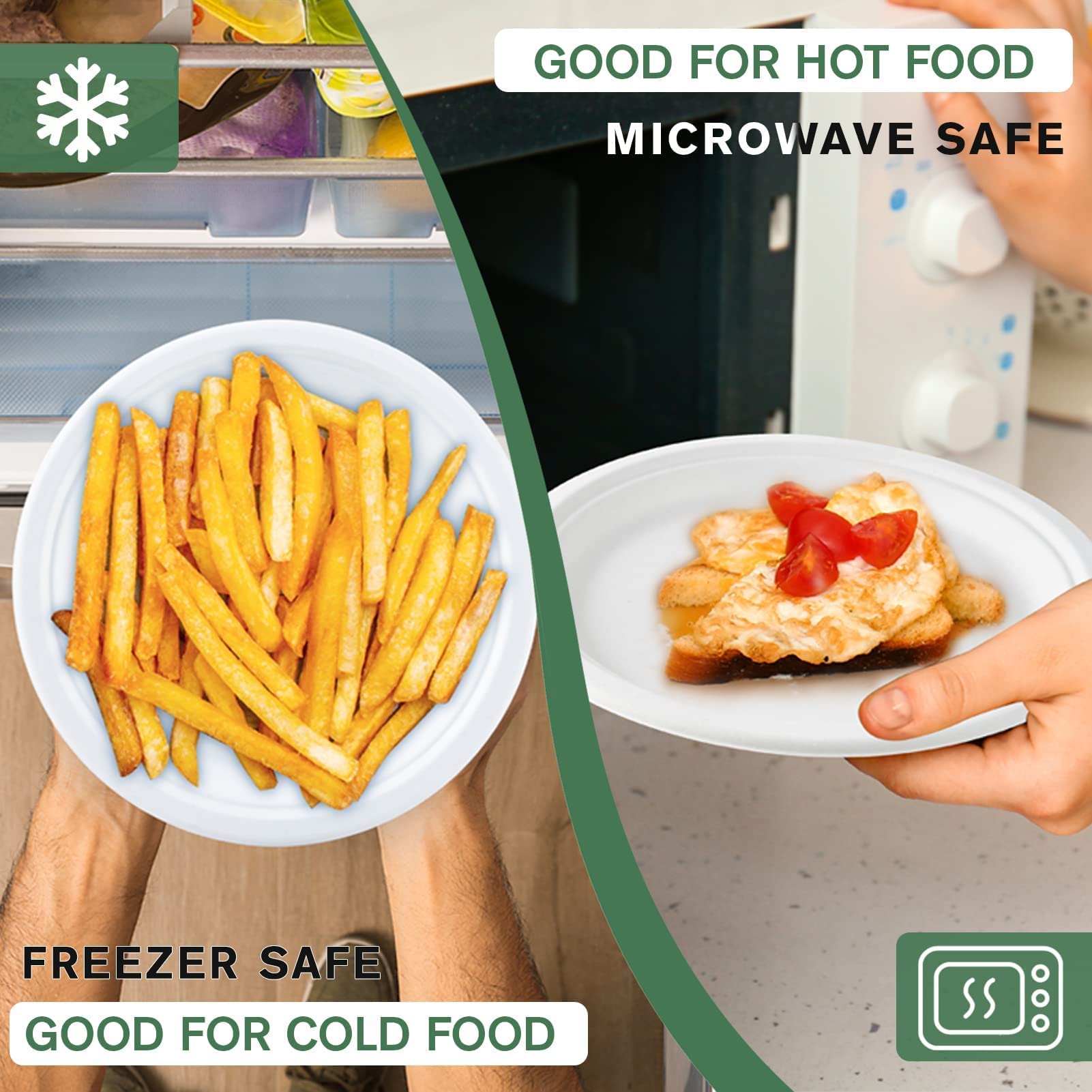 ECOLipak Heavy Duty Compostable Paper Plates Set - 350 Biodegradable Plates & Eco Friendly CPLA Cutlery for DInnerware, Party, Camping & BBQ