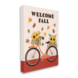 Stupell Industries Welcome Fall Saying Orange Harvest Bicycle Sunflower Basket