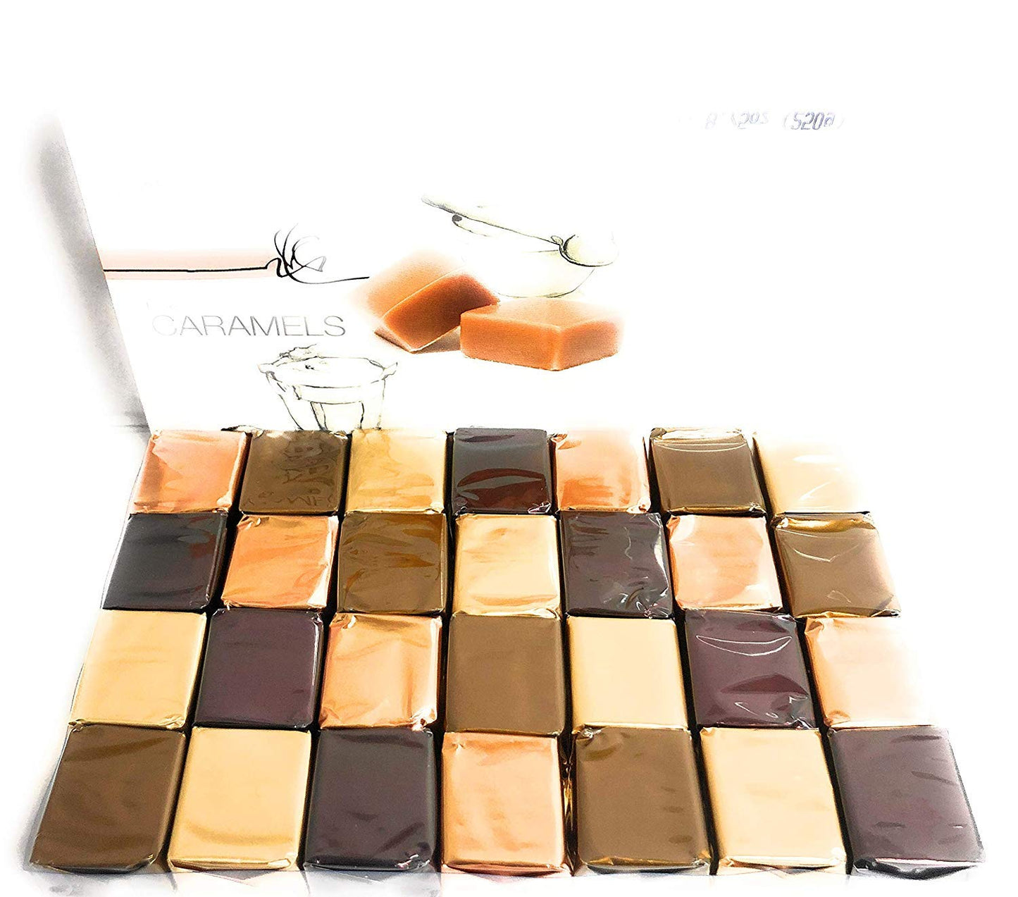 Paris Caramel Assorted Caramels: French Gourmet Caramels with Butter 4 Flavors, 14 oz. 36 PC
