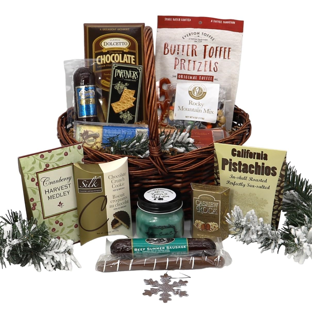 Gift Basket Village: 'Tis the Season - Deluxe Holiday Gourmet Basket with Festive Treats & Decor