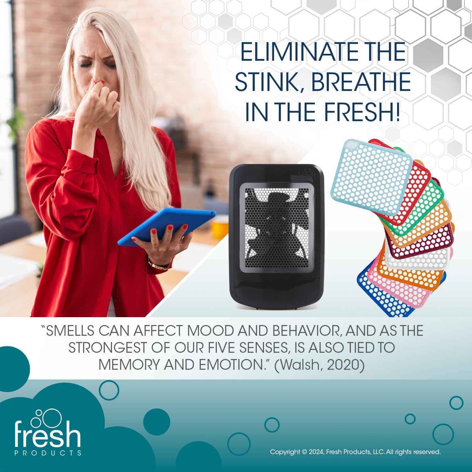 Fresh Products ourfresh 2 Air Freshener Replace Metered Aerosol with Dry Fragrance 30 Day Use Medium Sized Spaces Light Activated Battery Operated