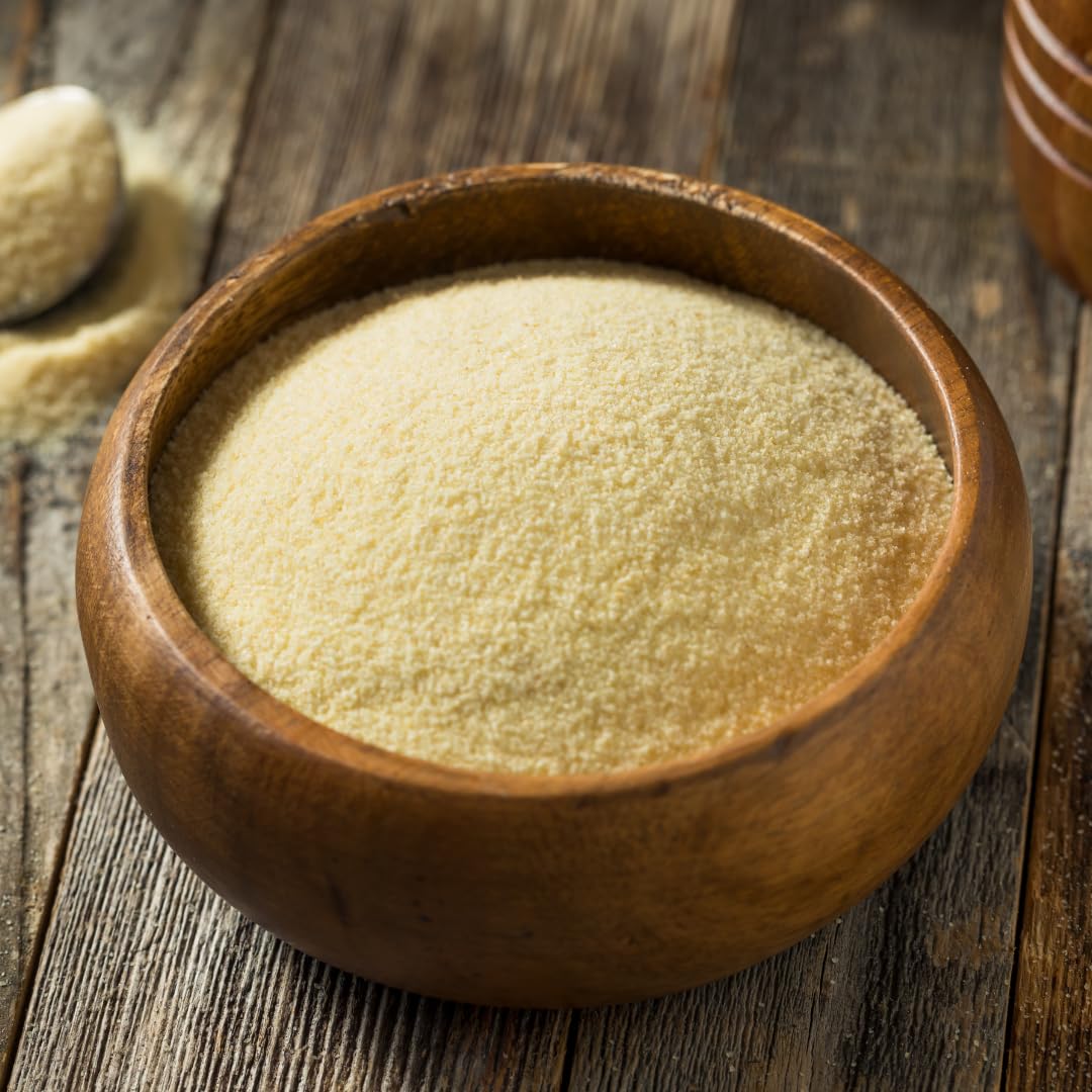 Semolina Flour 2 lb Bulk Bag - Premium Quality, Clean & Natural, Coarse Wheat Flour for Pasta, Bread, Pizza Dough & Traditional Cooking