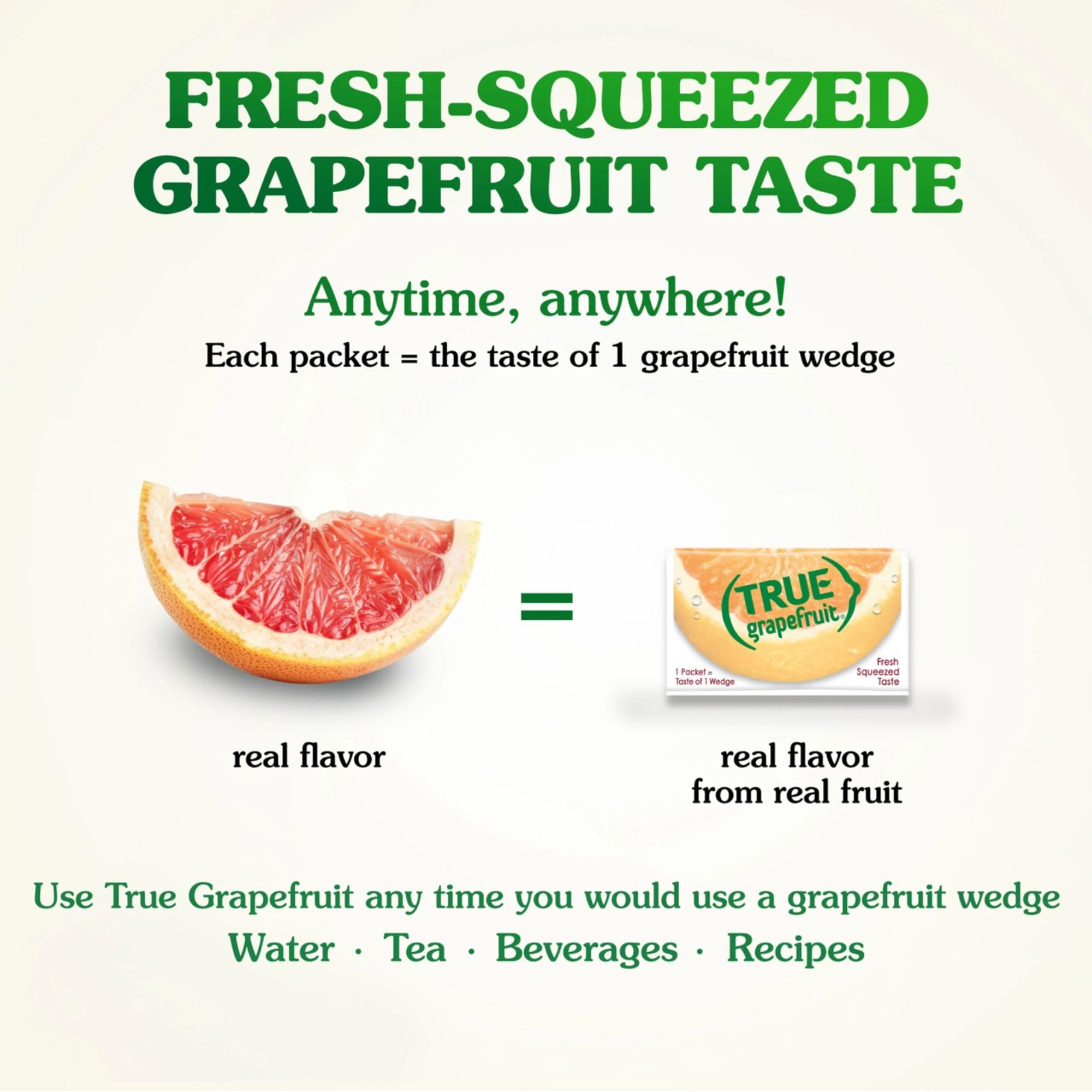 True Grapefruit 32ct (Pack of 1) - Water Enhancer - Bulk Dispenser - 0 Calorie Drink Mix Packets for Water - Sugar Free Grapefruit Flavoring Powder
