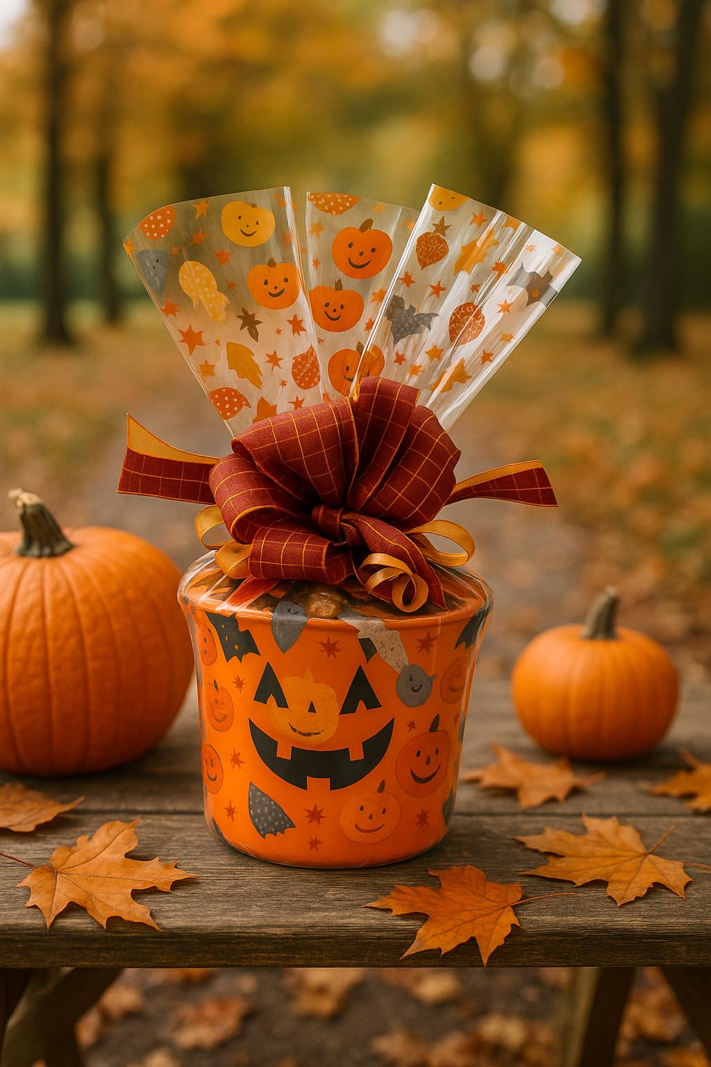 Hand-Designed Halloween Pumpkin Gift Basket with Premium Candy, Chocolates, and Snacks. Halloween Candy Gift for Kids, Families, and Clients!