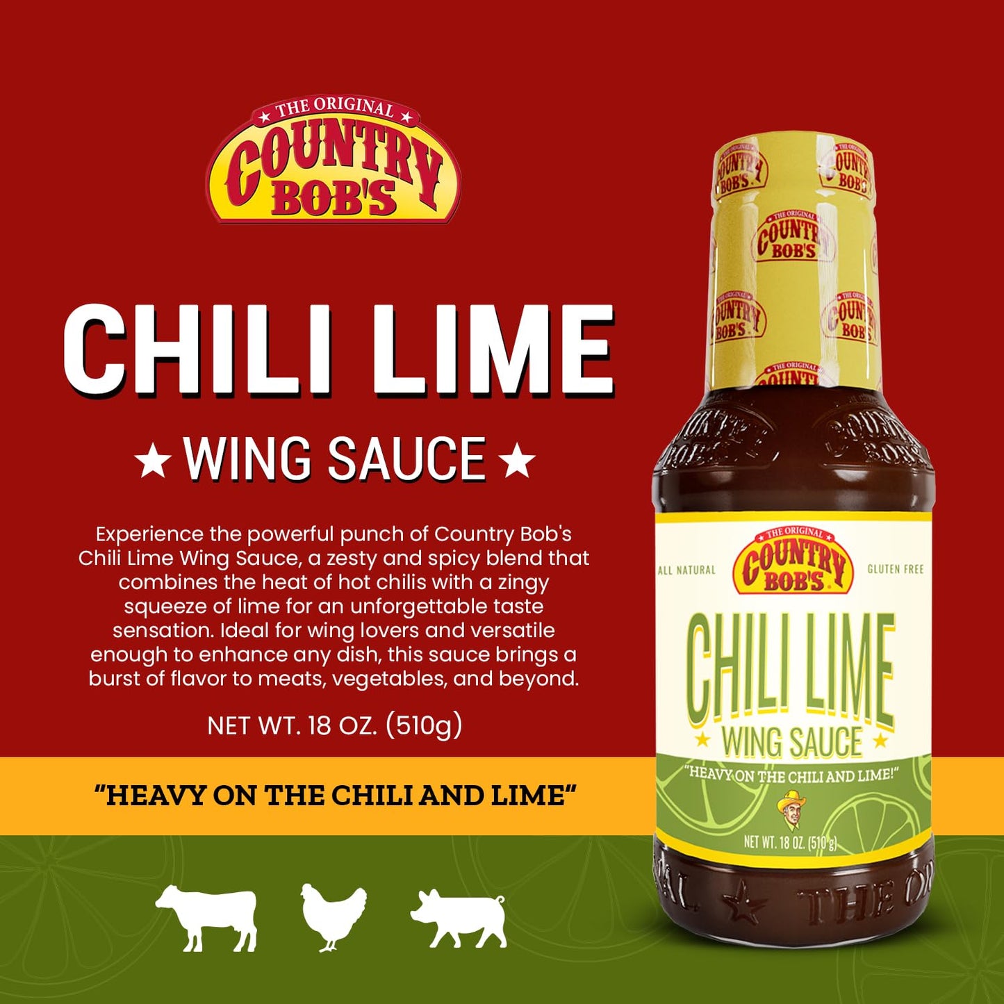Country Bob's - Chili Lime Wing Sauce - 18 oz (Pack of 1)