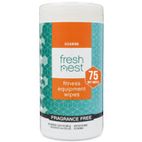 Fresh Nest Fitness Equipment Wipes - Cleaning Wipes for Yoga Mats, Pilates Studios, Gyms, Peloton & Cycle Bikes, Spas - Fragrance-Free Wipes Surface
