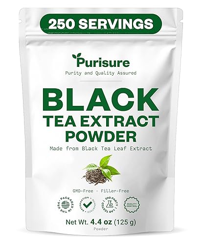 Instant Black Tea Extract Powder, Unsweetened Iced Tea Extract Powder from Real Black Tea Leaves for Hot or Cold Drinks, Instant Black Tea Mix