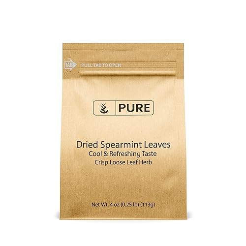 Dried Spearmint Leaves (4 oz) Fresh Flavor, Loose Leaf Tea Additive, Cool & Refreshing, Add to Tea