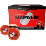Napalm Coffee Single Serve Pods - Extra Dark Roast, Bold & Strong, Arabica, 12 Count (Pack of 1)